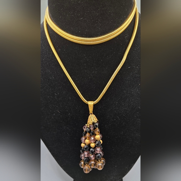 Diane Von Furstenberg Jewelry - Diane Von Furstenberg (DVF) Necklace Gold Tone Snake Chain w/Crystal Pendant